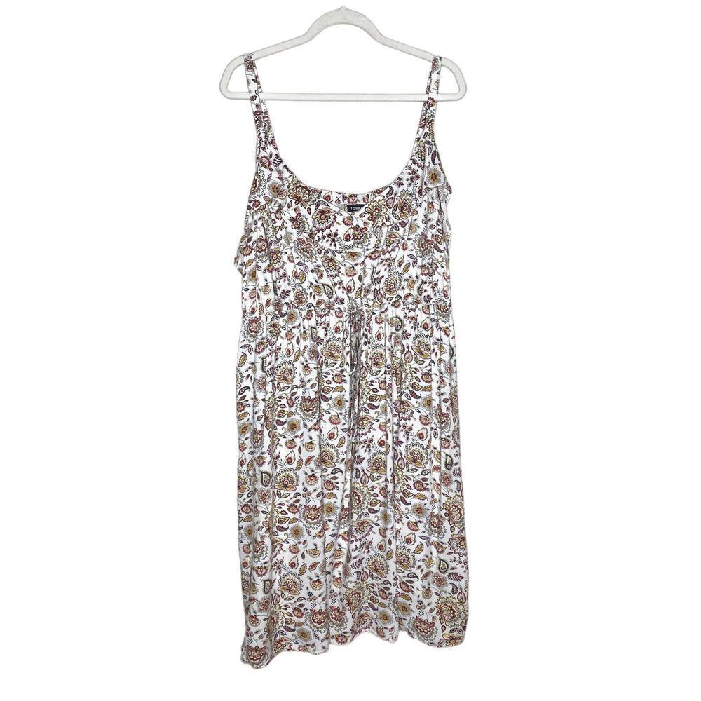 Torrid Floral Paisley Ruffle Neck Challis Midi Tank Dress Multicolor Size 4X - Picture 2 of 16
